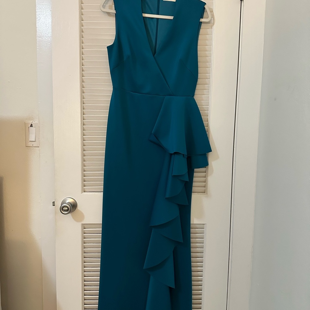 Eliza J Asymmetrical Teal Dress
